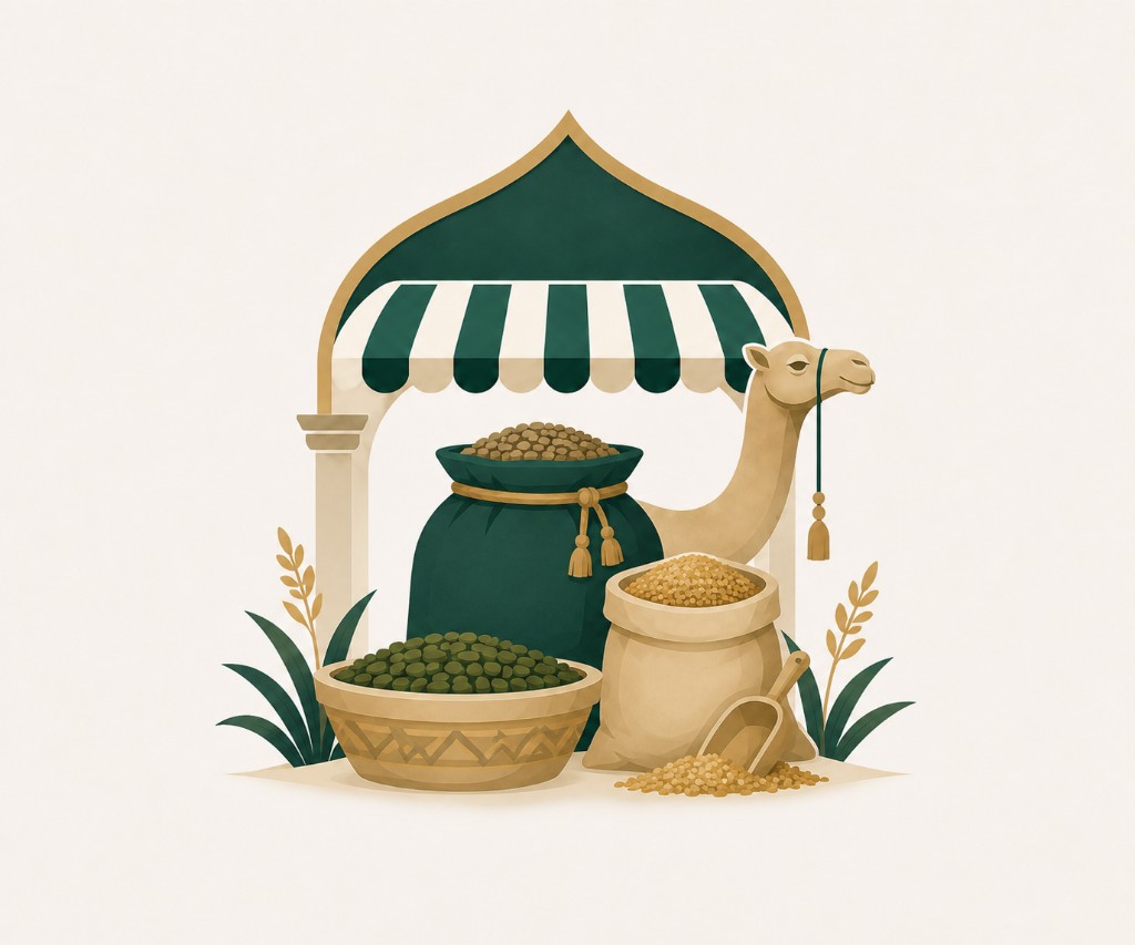 رسم توضيحي لمستلزمات الإبل